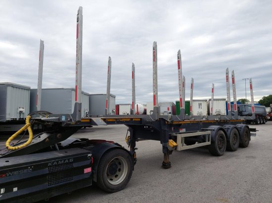 DOLL Holzauflieger H3S-12, Tydraul , Langholz, 2+4 verstellbare Rungenpaare, Langholz, Liftachse, - Semirremolque maderero: foto 1 DOLL Holzauflieger H3S-12, Tydraul , Langholz, 2+4 verstellbare Rungenpaare, Langholz, Liftachse, - Semirremolque maderero: foto 1