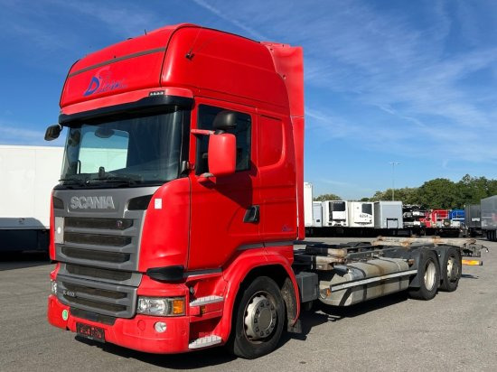 Scania R410 6x2 Topline, BDF, E6, Automatik, Redarter, Standklima, Liftachse - Camión portacontenedore/ Intercambiable: foto 1 Scania R410 6x2 Topline, BDF, E6, Automatik, Redarter, Standklima, Liftachse - Camión portacontenedore/ Intercambiable: foto 1