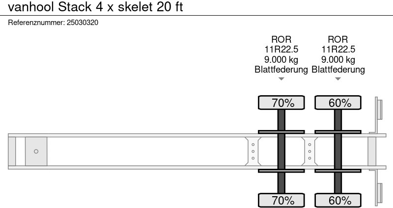 Semirremolque portacontenedore/ Intercambiable Van Hool Stack 4 x skelet 20 ft: foto 7 Semirremolque portacontenedore/ Intercambiable Van Hool Stack 4 x skelet 20 ft: foto 7