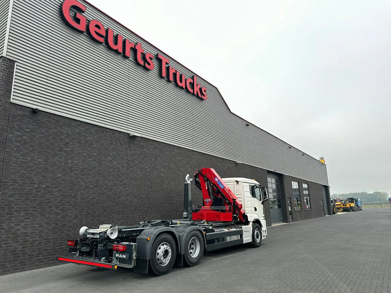 Camión multibasculante, Camión grúa MAN TGS 26.520 6X4H-4 BL NEW MODEL + MEILLER HAAKARMSYSTEEM + HMF 2320 K6-RCS KRAAN/KRAN/CRANE/GRUA: foto 12