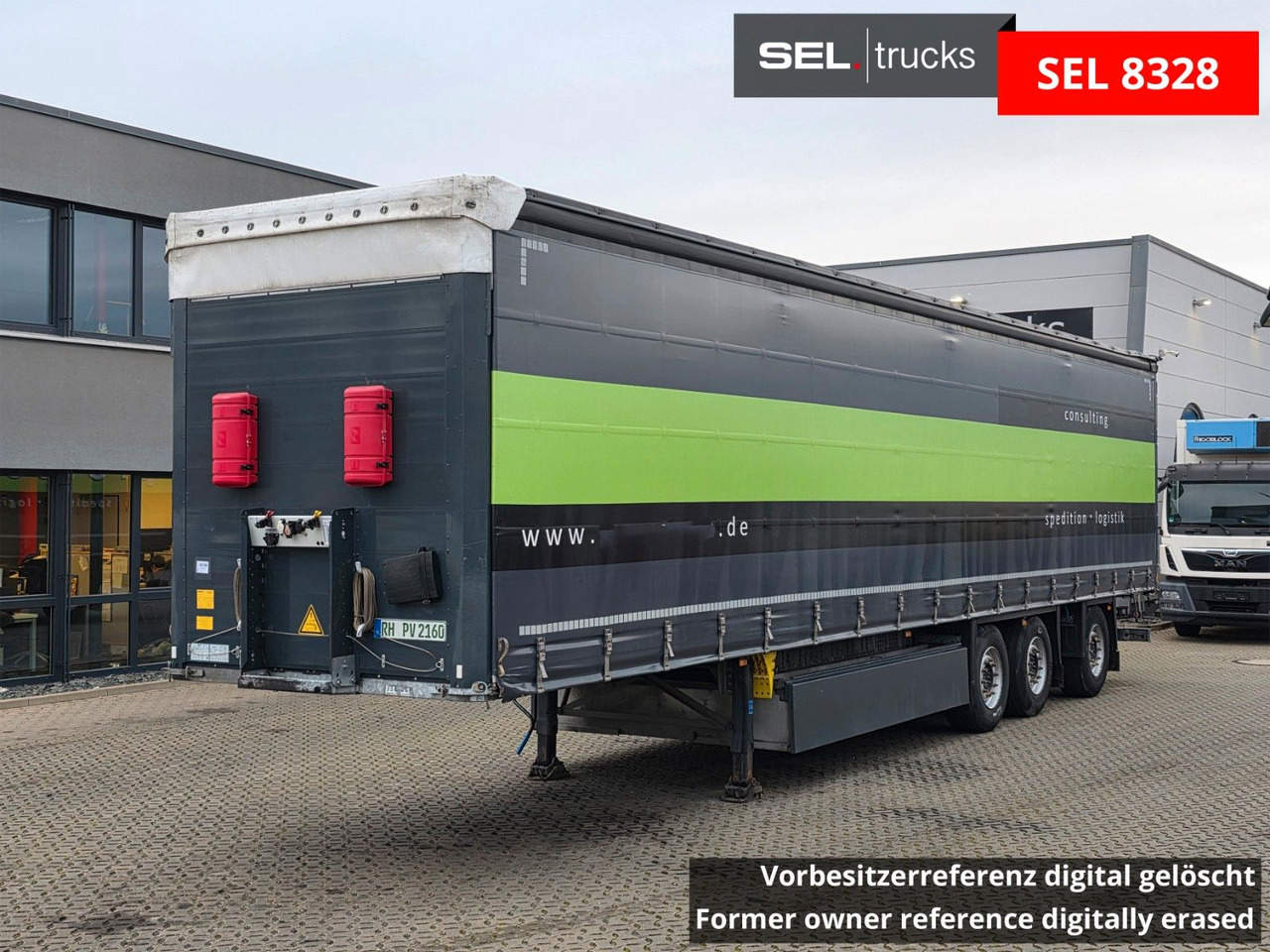 Schmitz Cargobull SCS 24 / Staplerhalter. / Palettenk. / Lenkachse - Semirremolque lona: foto 1 Schmitz Cargobull SCS 24 / Staplerhalter. / Palettenk. / Lenkachse - Semirremolque lona: foto 1