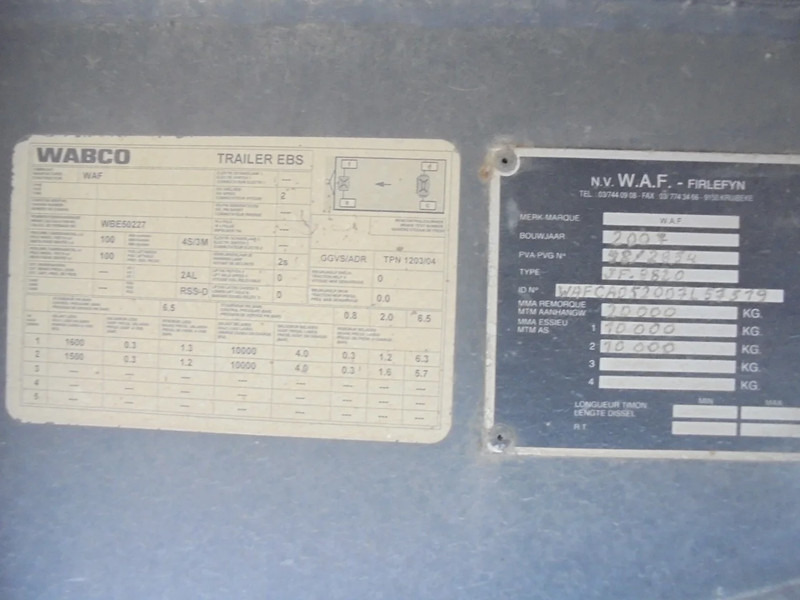 Remolque plataforma/ Caja abierta WAF JF 9820: foto 6