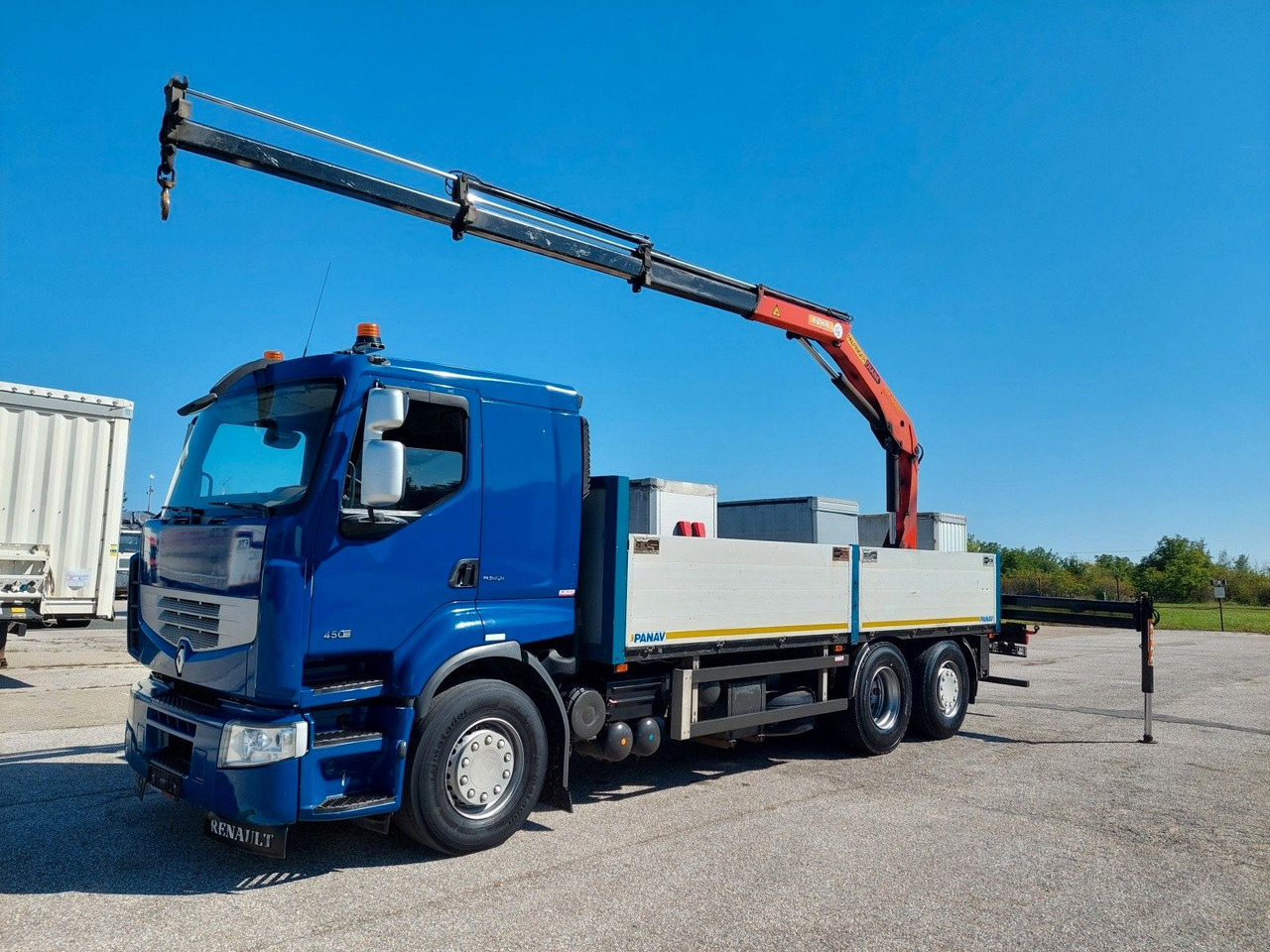 Renault Premium DXI R450.26 HR Palfinger PK 15.500 - Camión caja abierta, Camión grúa: foto 1 Renault Premium DXI R450.26 HR Palfinger PK 15.500 - Camión caja abierta, Camión grúa: foto 1