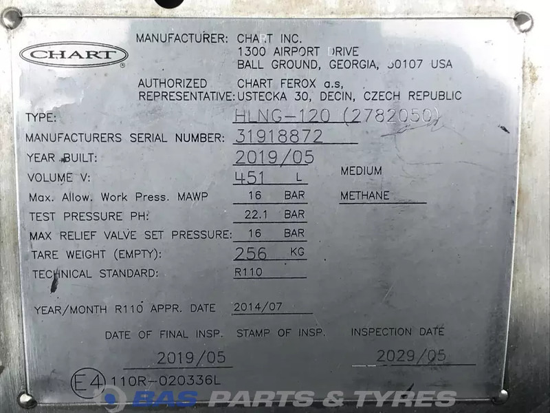 Scania LNG tank Scania 406 Liter 2782050 - Depósito de combustible para Camión: foto 5 Scania LNG tank Scania 406 Liter 2782050 - Depósito de combustible para Camión: foto 5