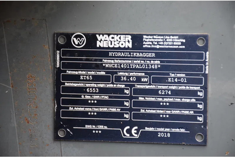 Miniexcavadora WACKER NEUSON ET 65 - 1600 Hours: foto 15 Miniexcavadora WACKER NEUSON ET 65 - 1600 Hours: foto 15
