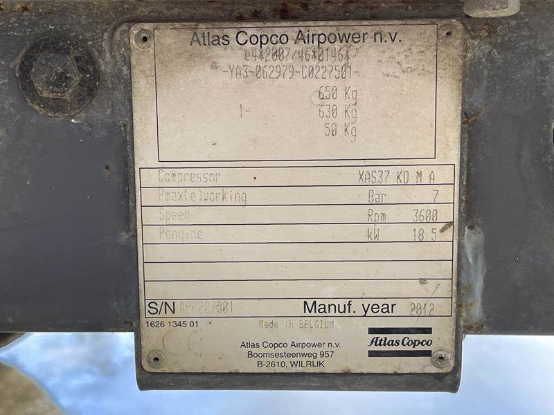 Atlas-Copco XAS 37 KD - Compresor de aire: foto 4 Atlas-Copco XAS 37 KD - Compresor de aire: foto 4