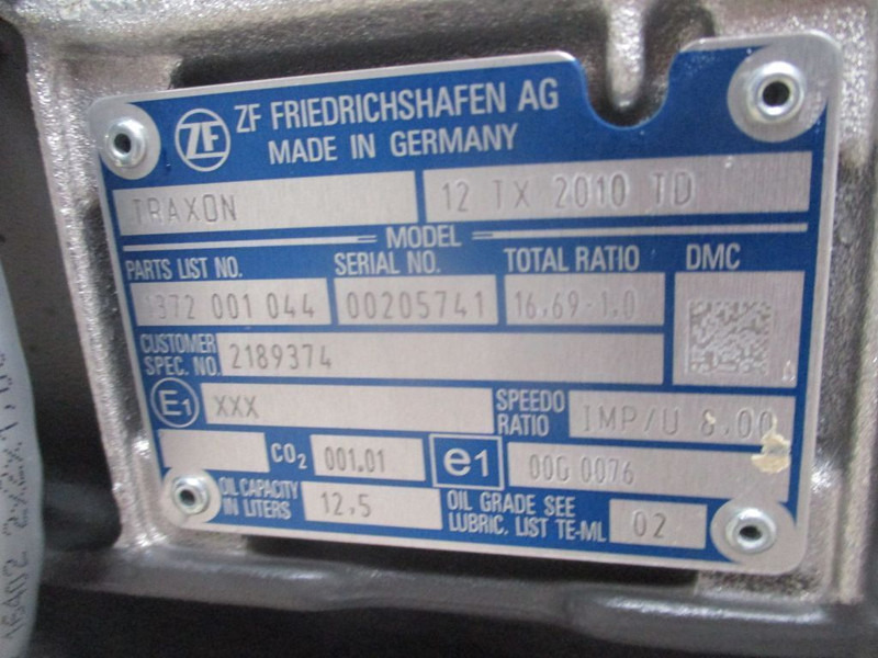 DAF 2189374 TRANSMISSIE TYPE 12 TX 2010 EURO 6 CF XF NIEUW! - Caja de cambios para Camión: foto 5 DAF 2189374 TRANSMISSIE TYPE 12 TX 2010 EURO 6 CF XF NIEUW! - Caja de cambios para Camión: foto 5