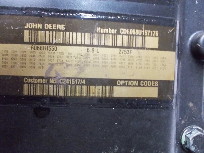 Motor para Camión John Deere CD6068U157176//6068H1550 6,8L 2753F MOTOR CA 6000 UUR MODEL 2021: foto 6