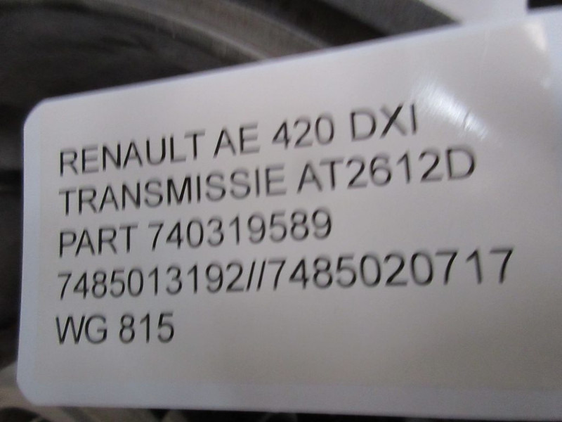 Renault AE MAGNUM 740319589 TRANSMISSIE AT 2612D EURO 5 - Caja de cambios para Camión: foto 5 Renault AE MAGNUM 740319589 TRANSMISSIE AT 2612D EURO 5 - Caja de cambios para Camión: foto 5