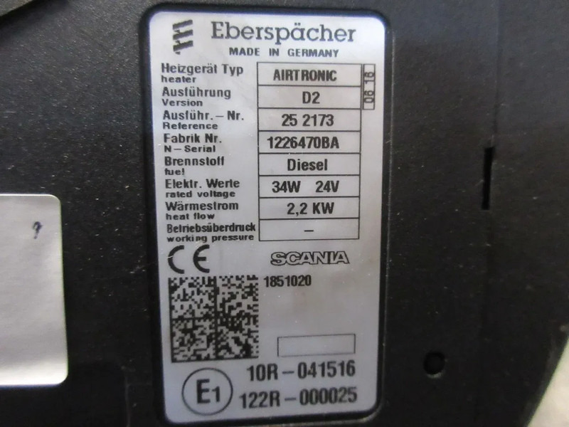 Calefacción/ Ventilación para Camión Scania 1851020/1895955 EBERSPACHER D2 2.2 KW DIESEL STANKACHEL EURO 5: foto 9