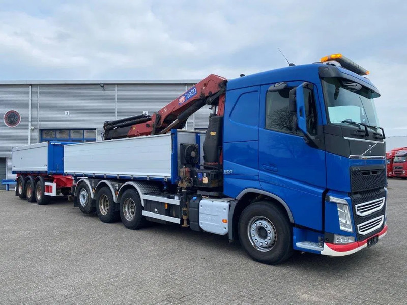 Camión grúa Volvo FH4-500 / HMF 3220K-RC / REMOTE / ROTATOR / 3SIDE TIPPER / DYNAMIC STEERING / ONLY:302623 KM / AUTOMATIC / EURO-6 / 2017: foto 12