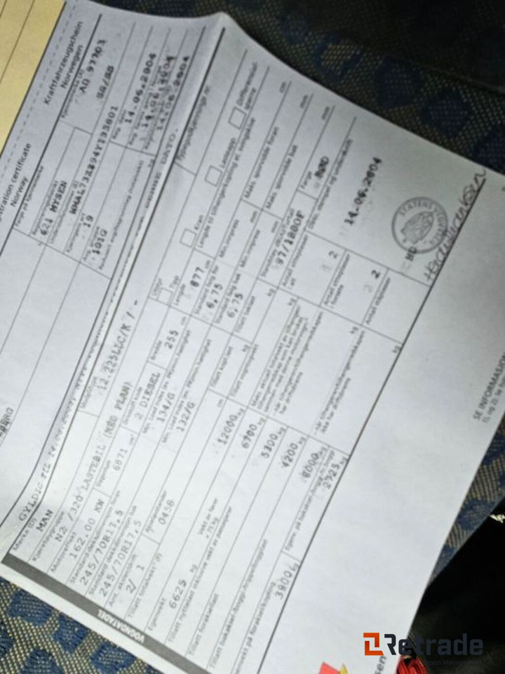 2004 mod.MAN kranbil - Camión caja abierta, Camión grúa: foto 3 2004 mod.MAN kranbil - Camión caja abierta, Camión grúa: foto 3