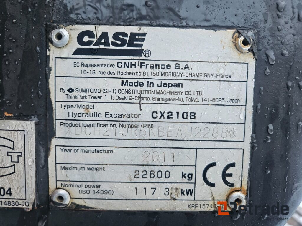 Maquinaria de construcción Grävmaskin Case CX210B: foto 27 Maquinaria de construcción Grävmaskin Case CX210B: foto 27