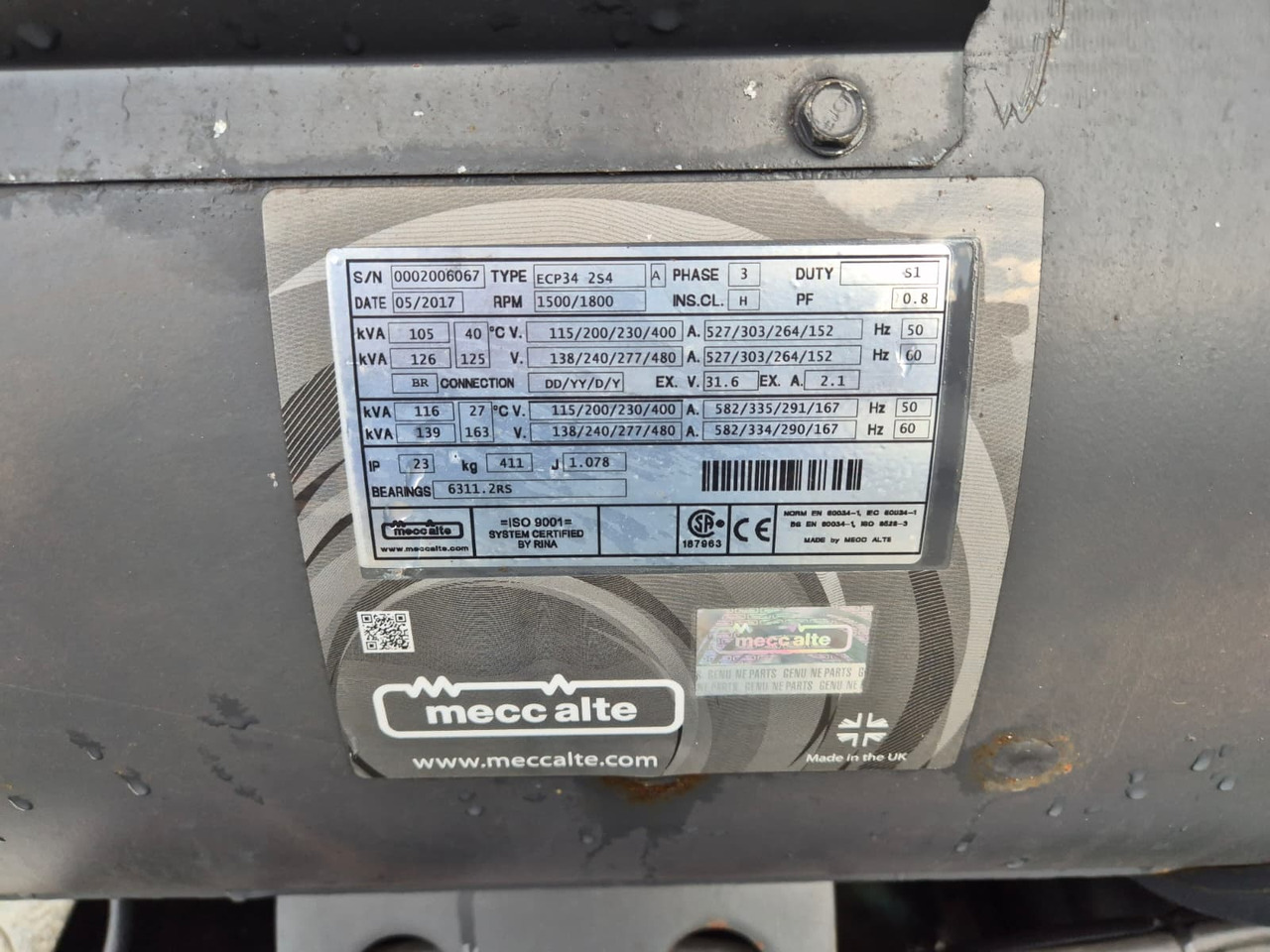 Generador industriale nuevo MECALAC ECP34 2S4 - Iveco Engine,126kVA,New oils, filters, Mecc Alte ECP34 2S4 - Iveco Engine,126kVA,New oils, filters, Like New: foto 21 Generador industriale nuevo MECALAC ECP34 2S4 - Iveco Engine,126kVA,New oils, filters, Mecc Alte ECP34 2S4 - Iveco Engine,126kVA,New oils, filters, Like New: foto 21