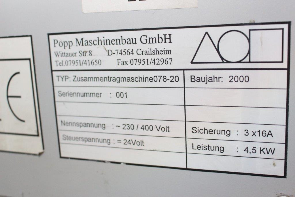 Máquina de impresión Popp ZTM 078 Gripper transport collating machine: foto 8