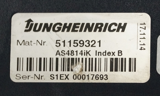 Jungheinrich 51159321 | Rij/hef regeling drive/lifting controller AS4814Ik Index - Unidad de control para Equipo de manutención: foto 3 Jungheinrich 51159321 | Rij/hef regeling drive/lifting controller AS4814Ik Index - Unidad de control para Equipo de manutención: foto 3