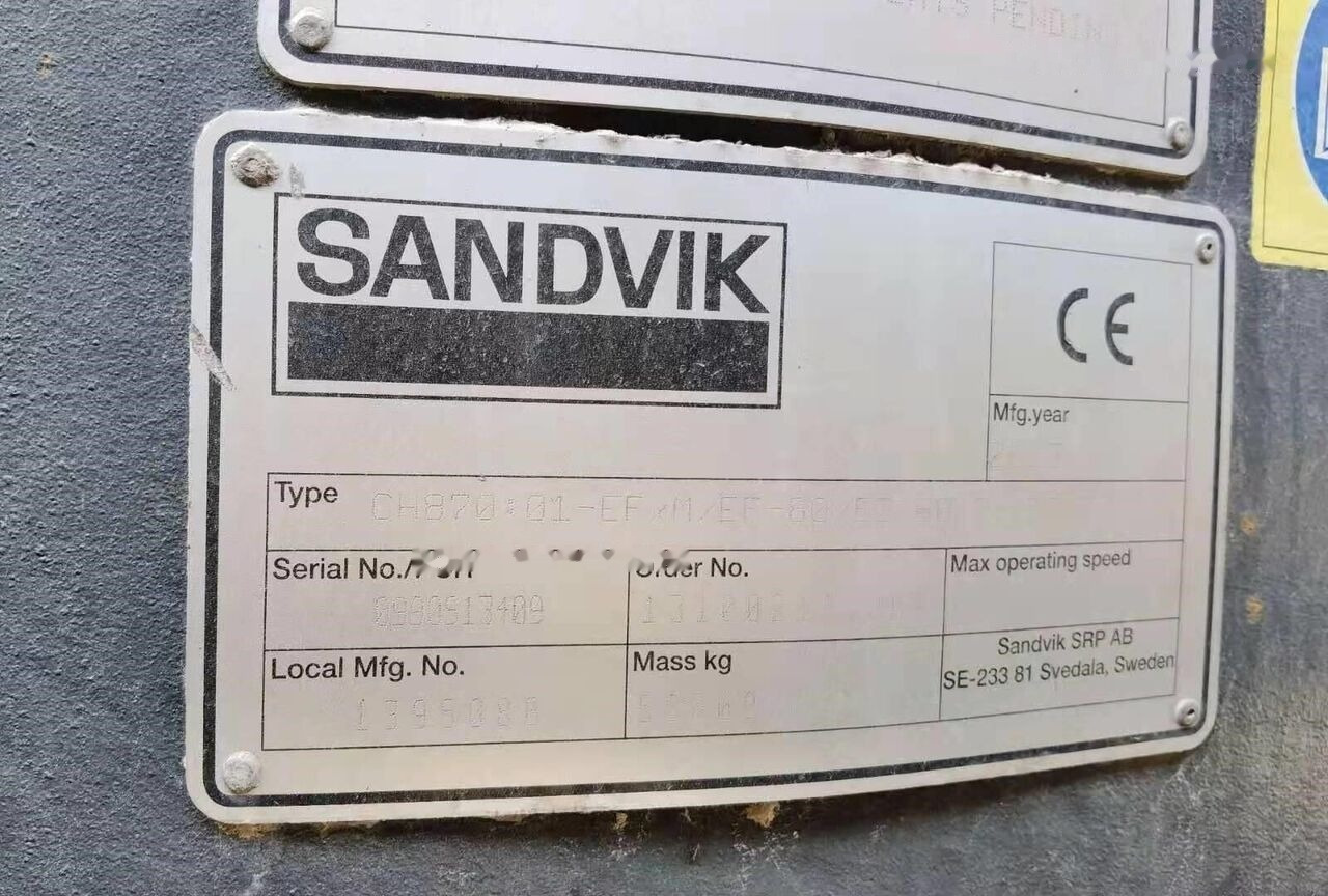 Sandvik CH870 - Trituradora de cono: foto 2 Sandvik CH870 - Trituradora de cono: foto 2