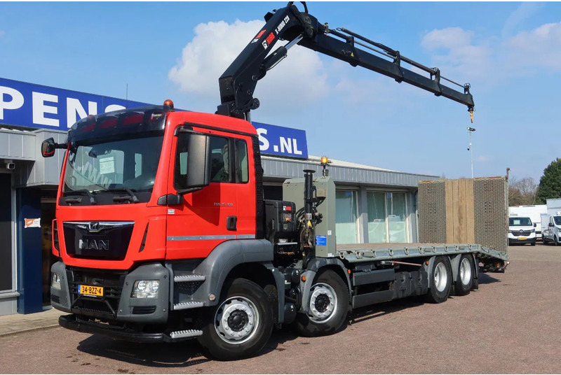 Camión portavehículos, Camión grúa MAN TGS 35.360 8x2 Oprijwagen + HIAB 228 E 3 kraan. Radio grafisch + winch: foto 16