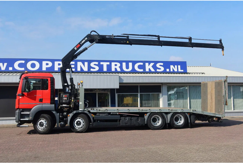 Camión portavehículos, Camión grúa MAN TGS 35.360 8x2 Oprijwagen + HIAB 228 E 3 kraan. Radio grafisch + winch: foto 15