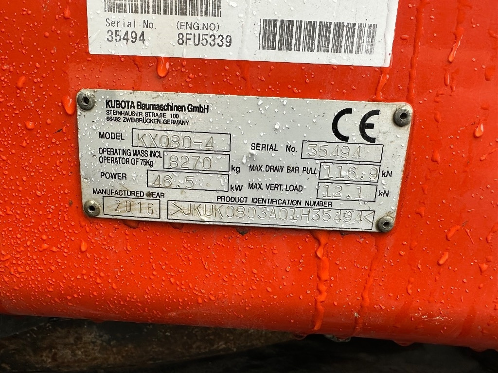 Miniexcavadora Kubota KX 080-4 ENGCON: foto 12