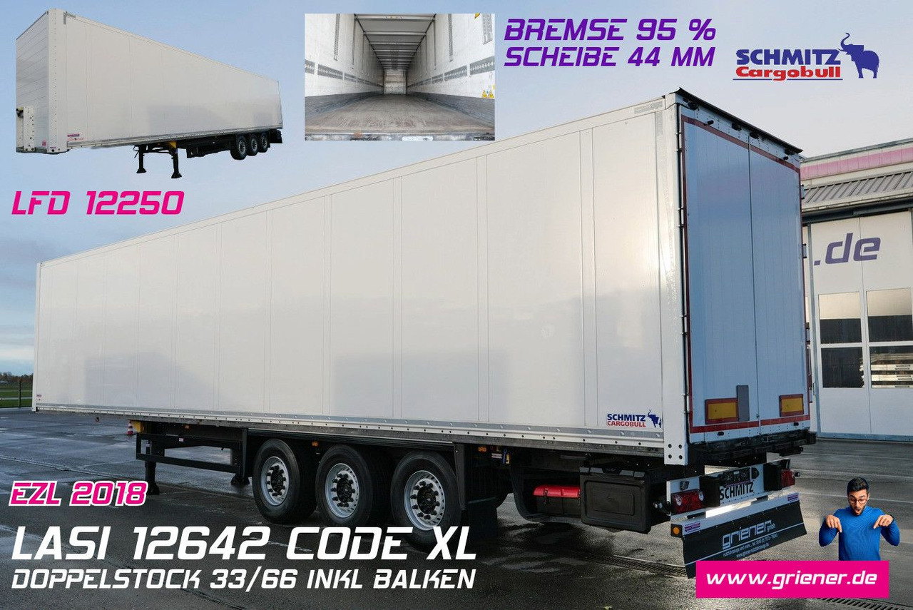 Schmitz Cargobull SKO 24/DOPPELSTOCK /  ZURRLEISTE / LASI 12642 XL - Semirremolque caja cerrada: foto 1 Schmitz Cargobull SKO 24/DOPPELSTOCK /  ZURRLEISTE / LASI 12642 XL - Semirremolque caja cerrada: foto 1