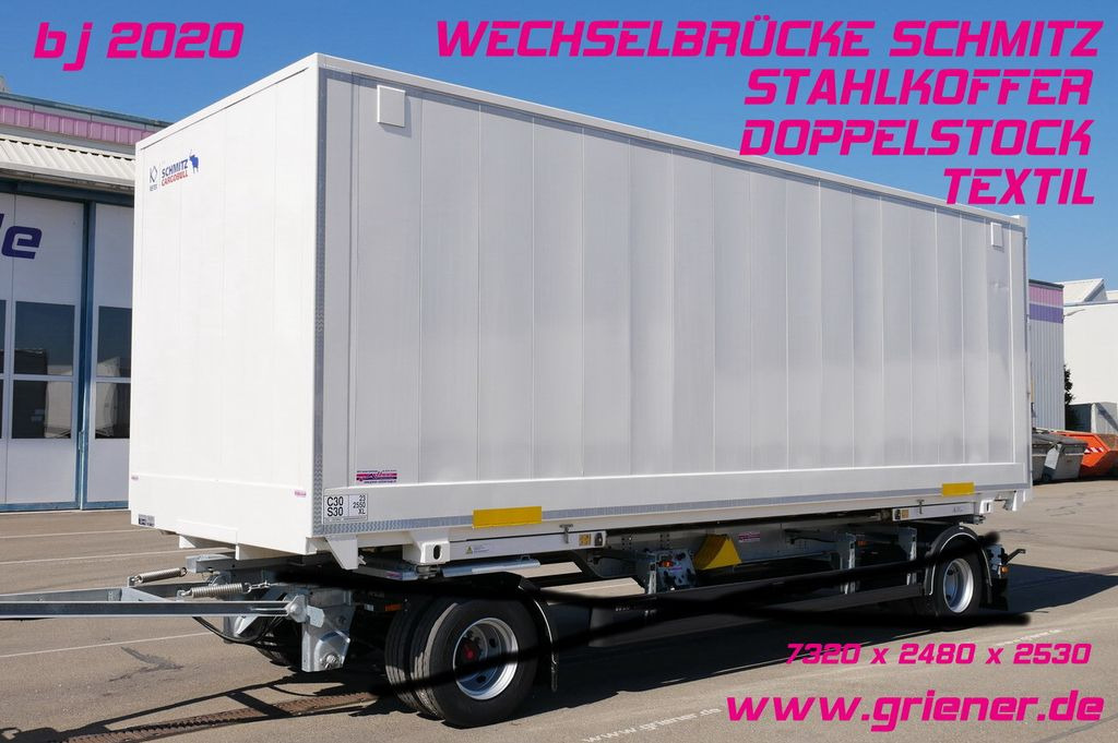 Schmitz Cargobull WKSTG 7,45 /STAHLKOFFER / TEXTIL / DOPPELSTOCK - Remolque portacontenedore/ Intercambiable: foto 1 Schmitz Cargobull WKSTG 7,45 /STAHLKOFFER / TEXTIL / DOPPELSTOCK - Remolque portacontenedore/ Intercambiable: foto 1