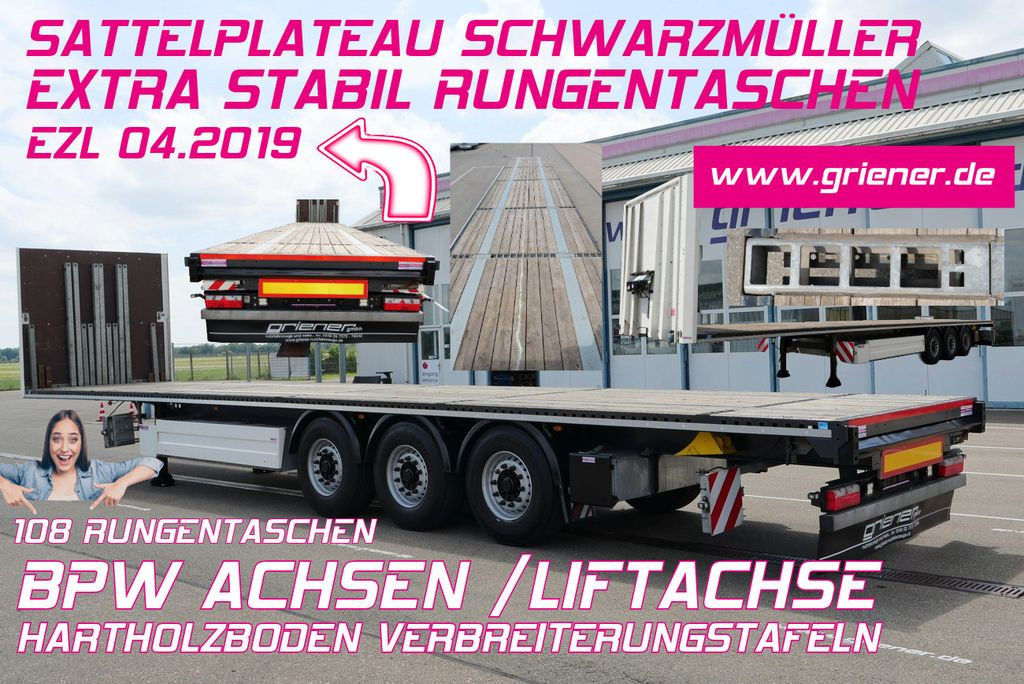 Schwarzmüller S1 / VERSTÄRKT 20 t-4 m /LIFT /BPW / RUNGENT. 6t - Semirremolque plataforma/ Caja abierta: foto 1 Schwarzmüller S1 / VERSTÄRKT 20 t-4 m /LIFT /BPW / RUNGENT. 6t - Semirremolque plataforma/ Caja abierta: foto 1