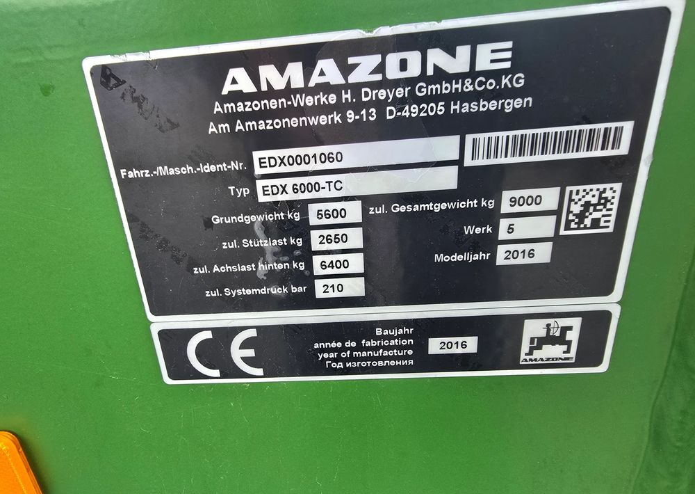 Amazone EDX 6000 TC - Sembradora: foto 4 Amazone EDX 6000 TC - Sembradora: foto 4