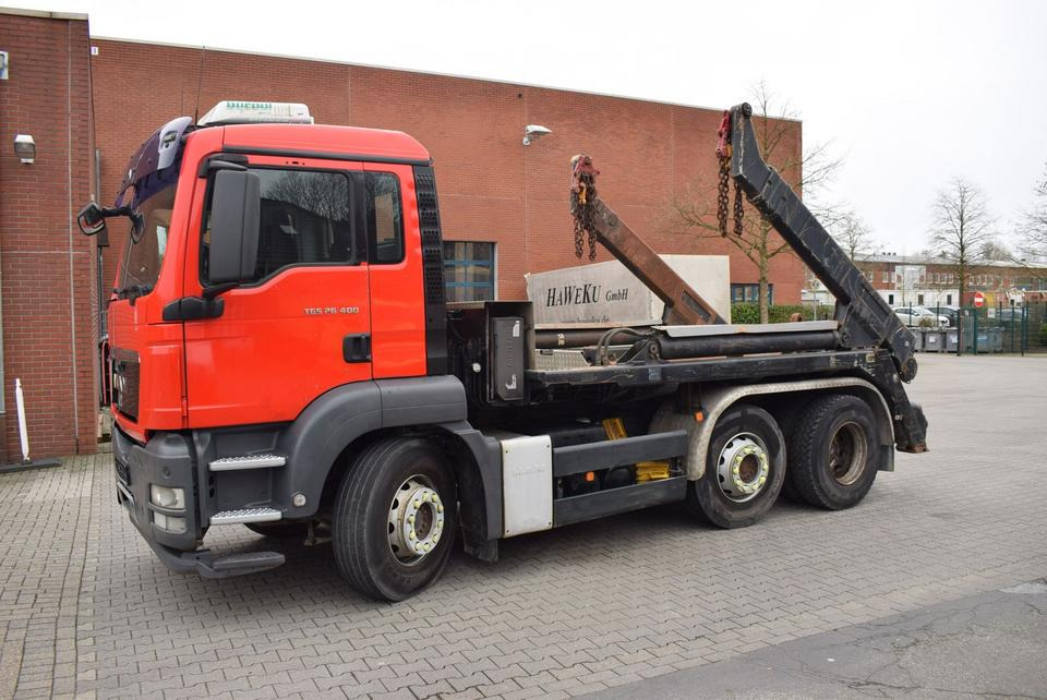 MAN TGS 26.400 6x2 Meiller Vorlaufachse Dachklima - Camión portacontenedor de cadenas: foto 2 MAN TGS 26.400 6x2 Meiller Vorlaufachse Dachklima - Camión portacontenedor de cadenas: foto 2