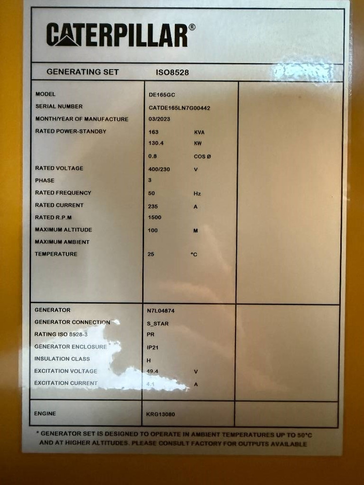Leasing para CAT DE165GC - 165 kVA Stand-by Generator - DPX-18210  CAT DE165GC - 165 kVA Stand-by Generator - DPX-18210: foto 6