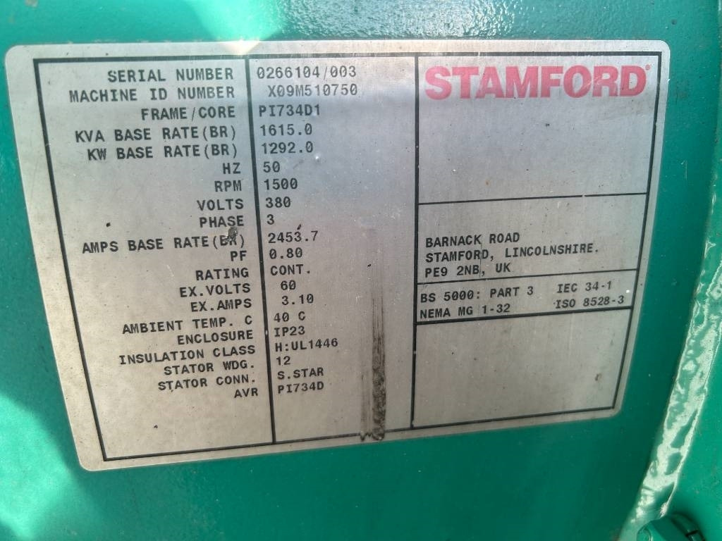 Generador industriale Cummins C1675D5A - 1.675 kVA Generator - DPX-12627: foto 14