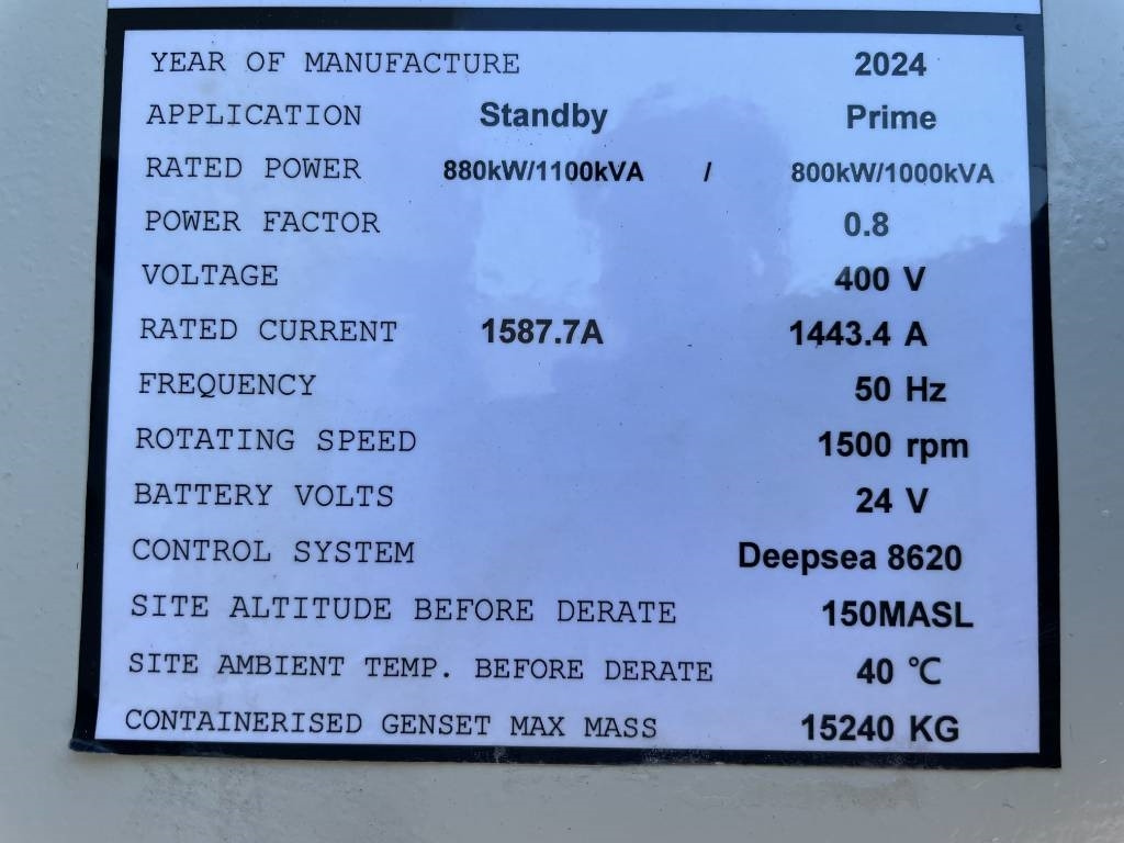 Generador industriale nuevo Cummins KTA38-G5 - 1100 kVA Generator - DPX-18815: foto 31