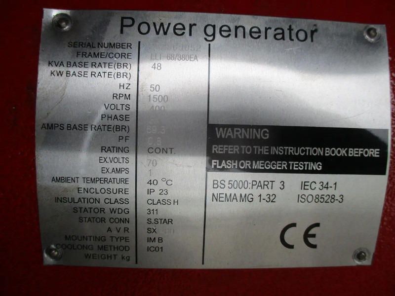 Generador industriale nuevo ELLITE ELT68/380EA , New Diesel generator , 48 KVA ,3 phase , 2 Pieces in stock: foto 15
