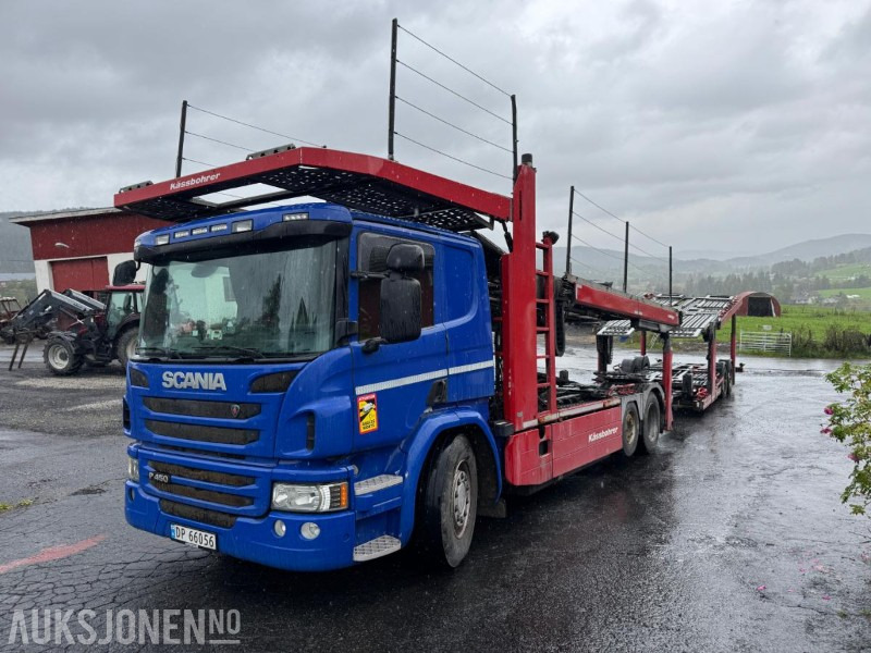 2015 Scania P 450 biltransport med henger / EU-godkjent - Camión portavehículos: foto 1 2015 Scania P 450 biltransport med henger / EU-godkjent - Camión portavehículos: foto 1