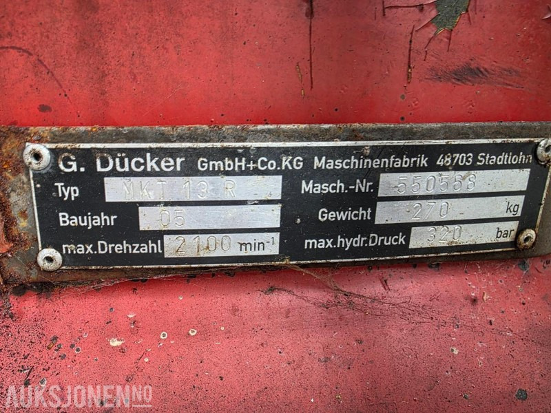 2005 G. Dücker GmbH & Co. KG MKT 13 R hydraulisk beitepuss / kantklipper - Maquinaria agrícola: foto 5 2005 G. Dücker GmbH & Co. KG MKT 13 R hydraulisk beitepuss / kantklipper - Maquinaria agrícola: foto 5