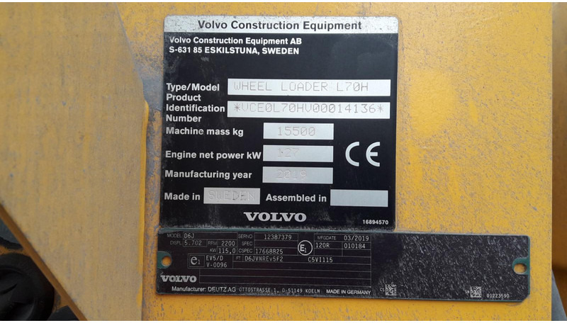Volvo L70H *coming soon* - Cargadora de ruedas: foto 5 Volvo L70H *coming soon* - Cargadora de ruedas: foto 5