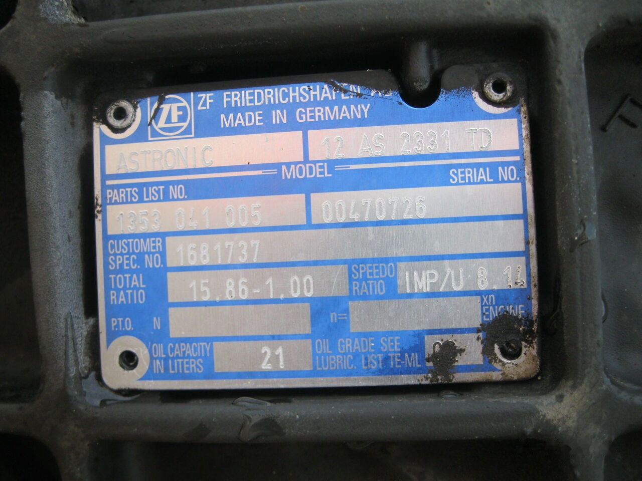 DAF 12AS2331 TD DAF XF 105 - Caja de cambios para Camión: foto 2 DAF 12AS2331 TD DAF XF 105 - Caja de cambios para Camión: foto 2