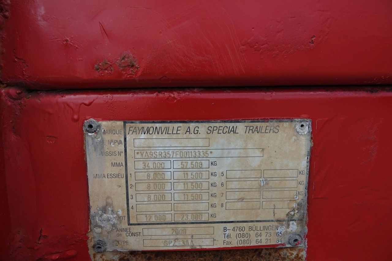 Semirremolque góndola rebajadas Faymonville SPZ-3AA  / NACZEPA LAWETA / ROZCIĄGANA / 29 M /: foto 19