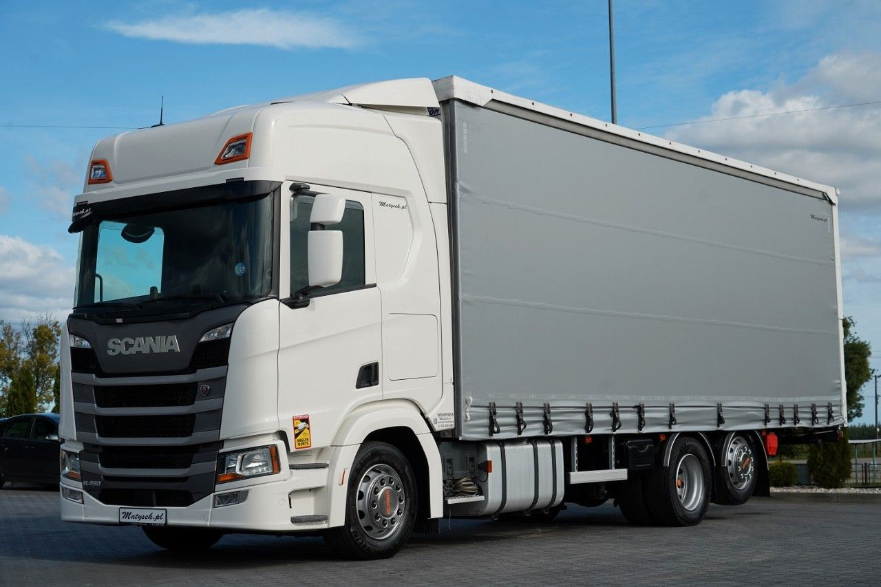 Scania R 450 / MEGA / 6x2 / FIRANKA - 8,2 m / SOLÓWKA / - Camión lona: foto 1 Scania R 450 / MEGA / 6x2 / FIRANKA - 8,2 m / SOLÓWKA / - Camión lona: foto 1
