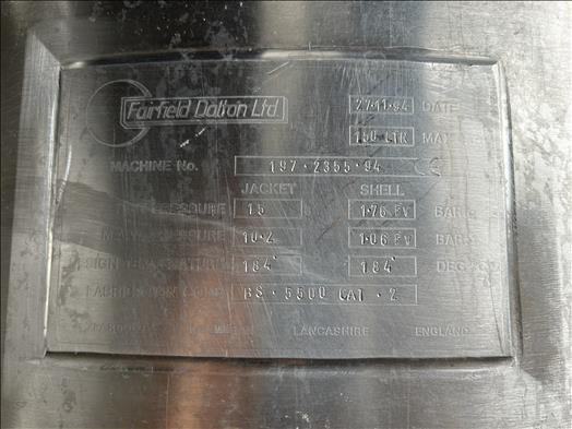 Maquinaria de alimentación Fairfield Dalton Mixing kettle: foto 8 Maquinaria de alimentación Fairfield Dalton Mixing kettle: foto 8