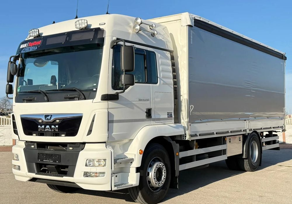 MAN TGM 15.290/E6/FIRANKA/BURTO-FIRANKA/SZKOŁA JAZDY/MAŁY ROZSTAW OSI/16PALET/WINDA/NISKI PRZEBIEG/2019/SERWISOWANY/JAK NOWY - Camión lona: foto 2 MAN TGM 15.290/E6/FIRANKA/BURTO-FIRANKA/SZKOŁA JAZDY/MAŁY ROZSTAW OSI/16PALET/WINDA/NISKI PRZEBIEG/2019/SERWISOWANY/JAK NOWY - Camión lona: foto 2