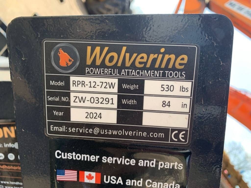 Wolverine RPR-12-72W Wolverine RPR-12-72W - Implemento para Maquinaria de construcción: foto 4 Wolverine RPR-12-72W Wolverine RPR-12-72W - Implemento para Maquinaria de construcción: foto 4