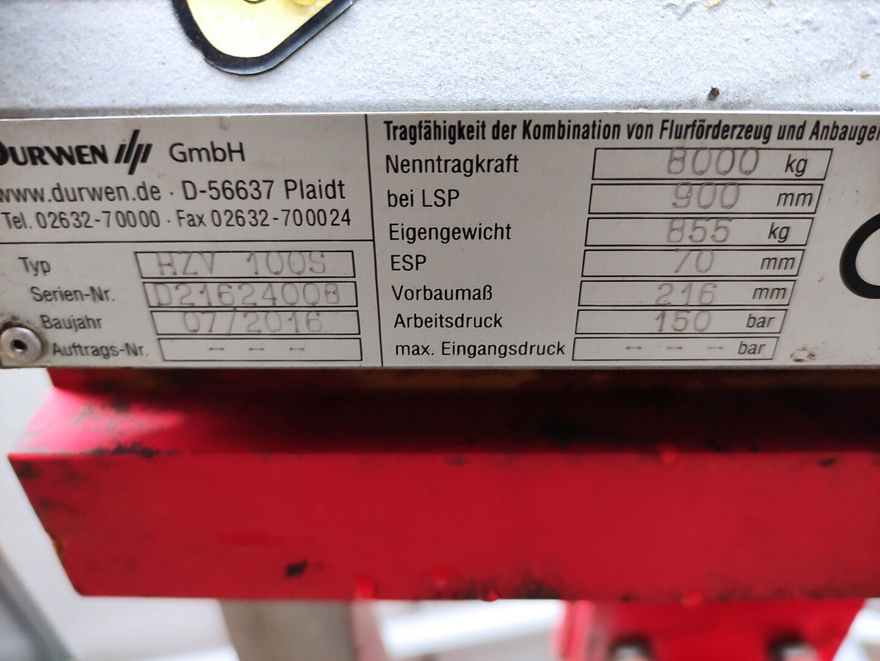 Durwen RZV100S - Horquillas: foto 5 Durwen RZV100S - Horquillas: foto 5