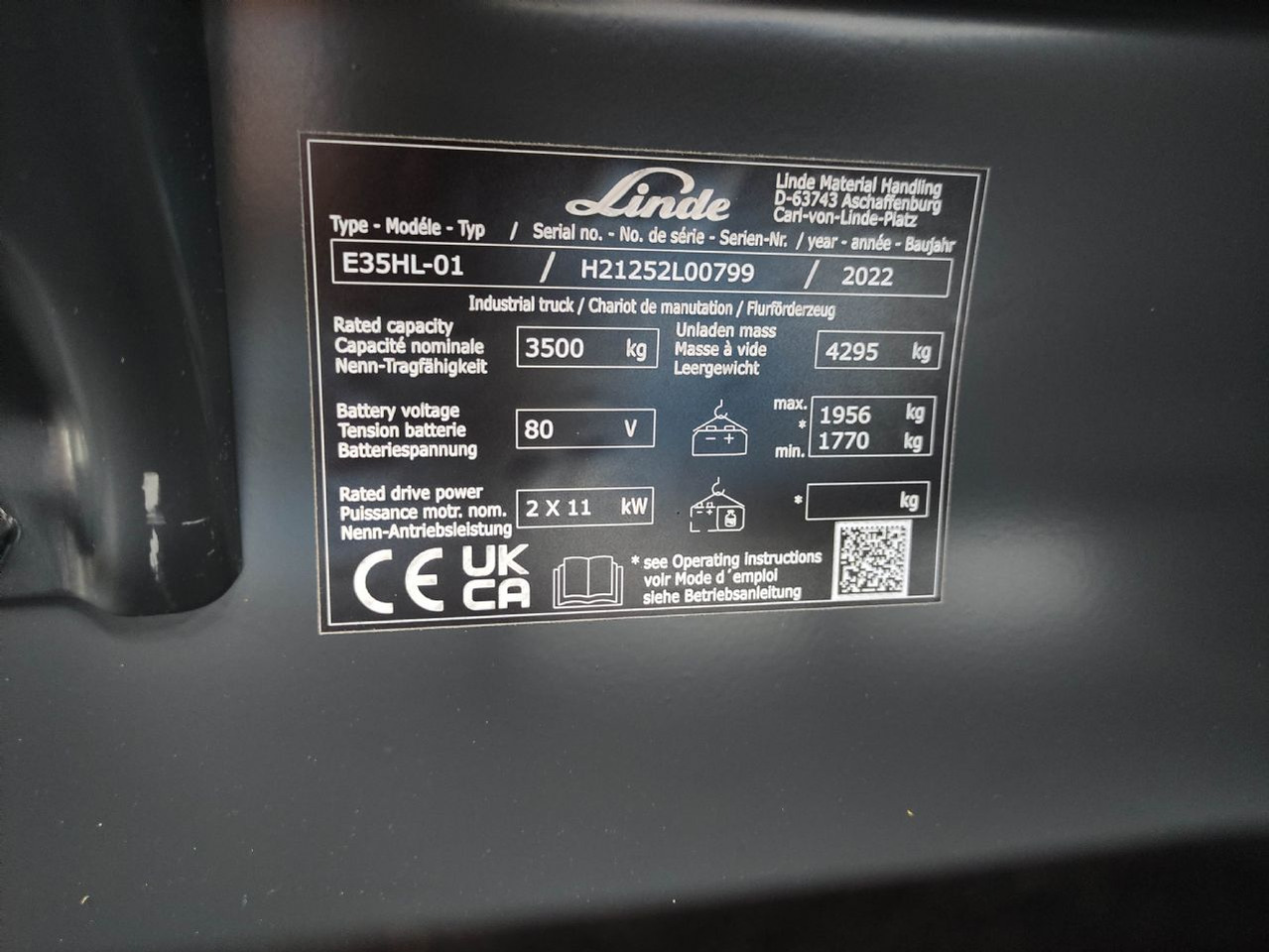 Linde E35HL-01-1252 *Batterie NEU* - Carretilla elevadora eléctrica: foto 5 Linde E35HL-01-1252 *Batterie NEU* - Carretilla elevadora eléctrica: foto 5