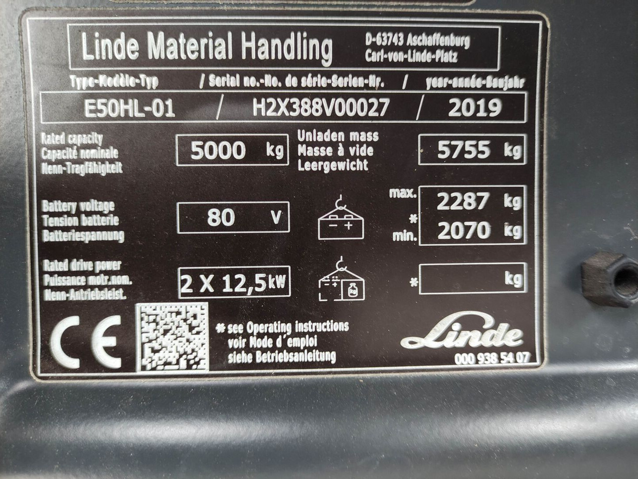 Carretilla elevadora eléctrica Linde E50HL-01-388: foto 7