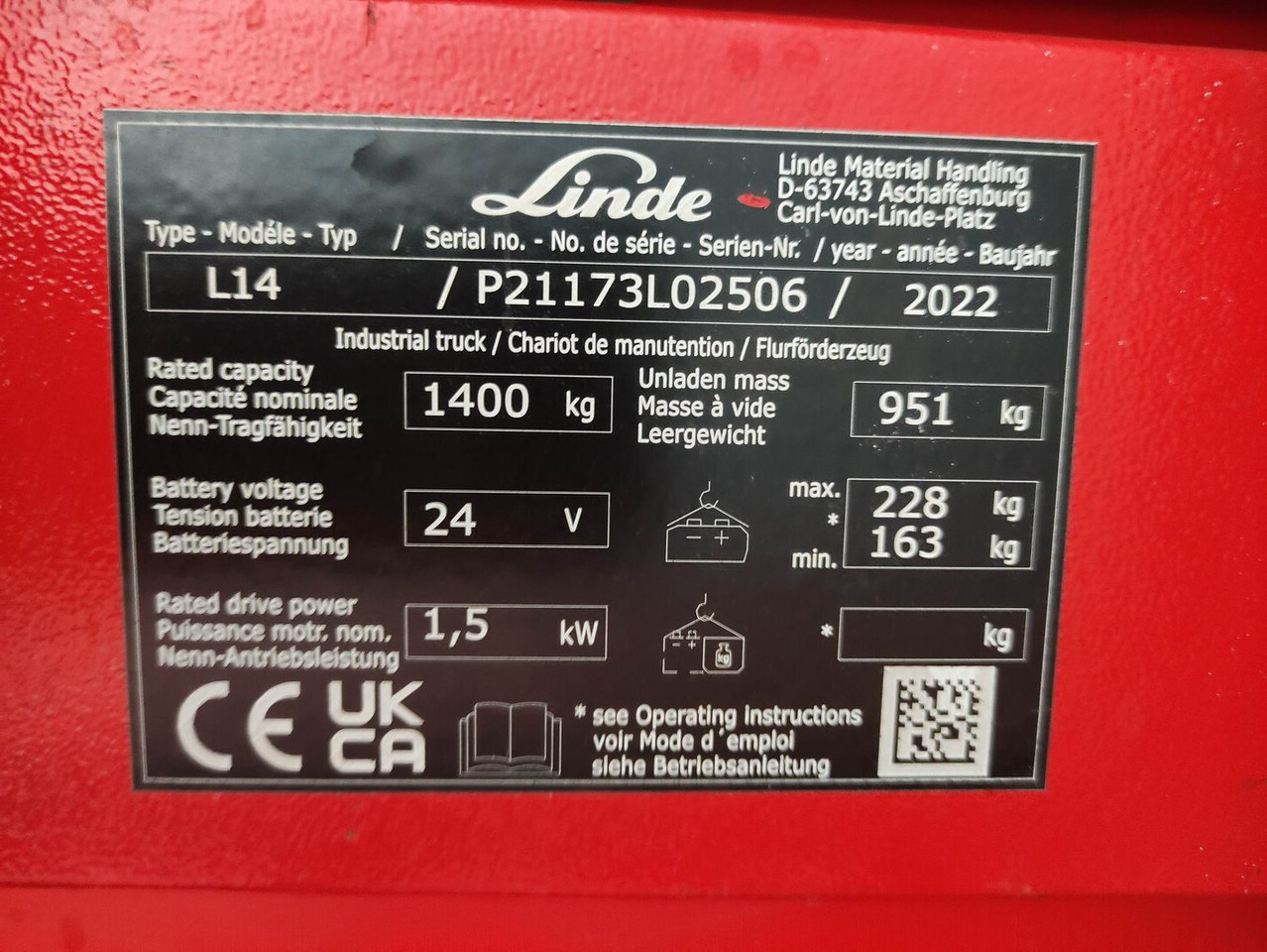 Linde L14i-1173 - Apilador: foto 5 Linde L14i-1173 - Apilador: foto 5
