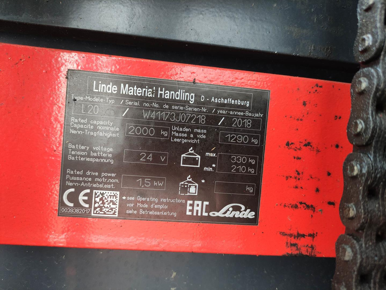 Linde L20i-1173 - Apilador: foto 5 Linde L20i-1173 - Apilador: foto 5