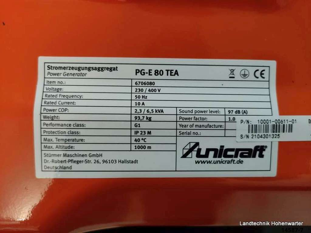 Generador industriale nuevo Unicraft PG-E 80 TEA (14587): foto 8