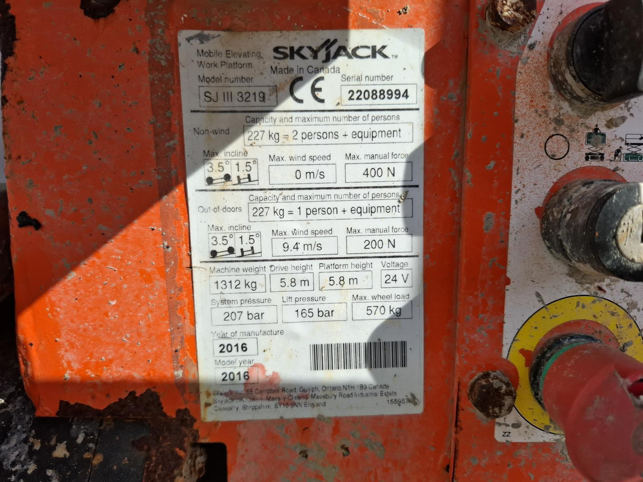 Skyjack SJ3219 Schaarlift 2016 - Plataforma de tijeras: foto 5 Skyjack SJ3219 Schaarlift 2016 - Plataforma de tijeras: foto 5