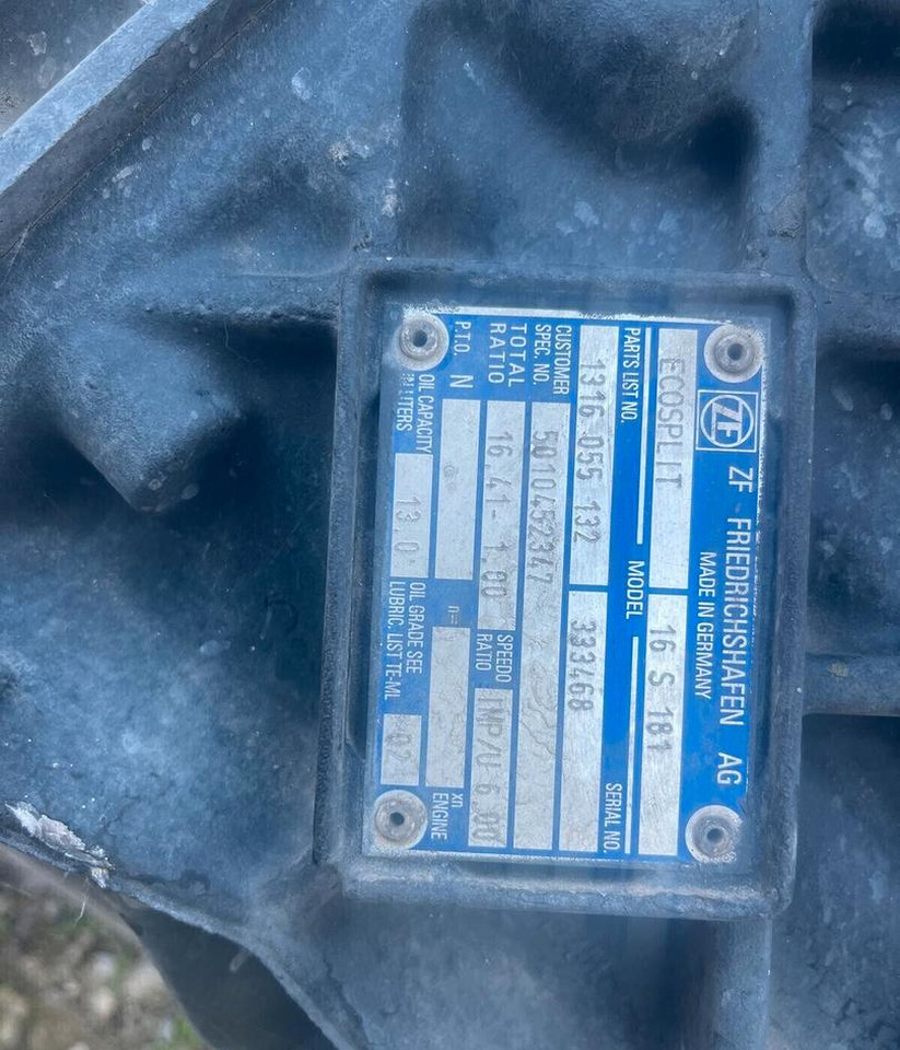 Cambio ZF ECOSPLIT 16 S 181 IT 16 marce - Caja de cambios para Camión: foto 2 Cambio ZF ECOSPLIT 16 S 181 IT 16 marce - Caja de cambios para Camión: foto 2